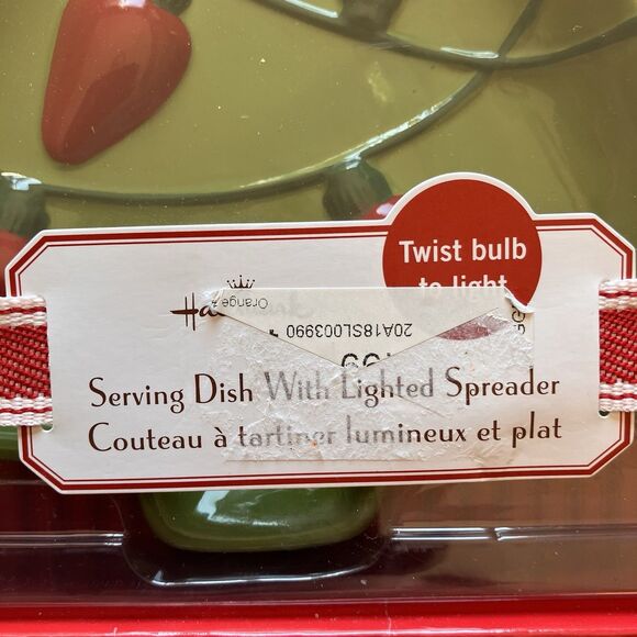 NEW Hallmark Christmas Tree Serving Dish With Lighted Spreader Xmas Holiday - Picture 2 of 4